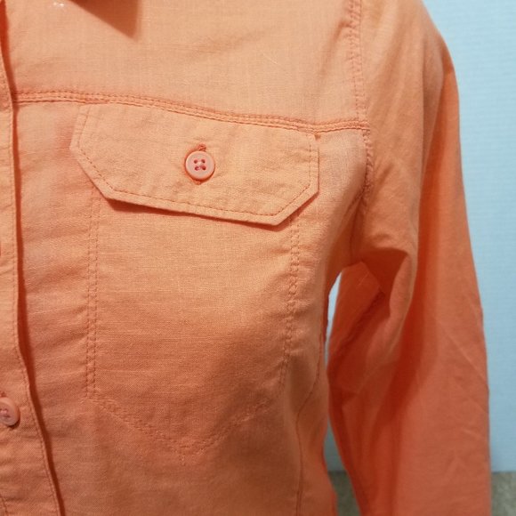 Columbia top Small Camp Henry Solid Long Sleeve button up down 100% cotton - Picture 7 of 15